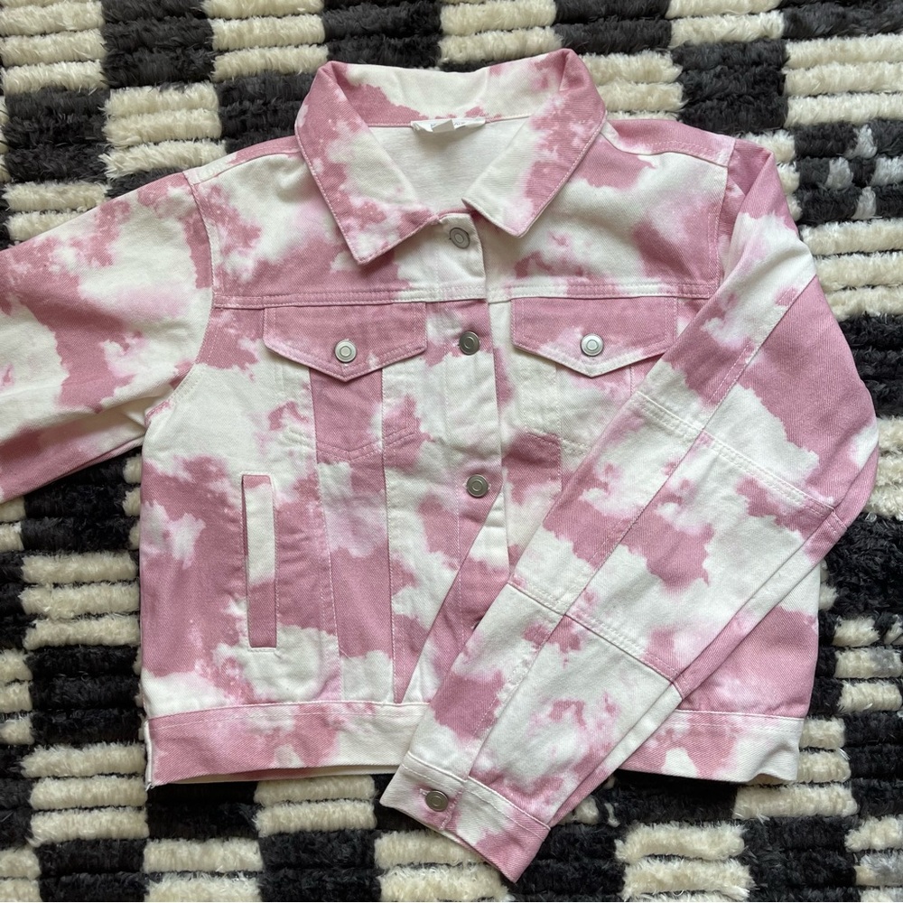 Dolls Kill Pink Cloud Denim Jacket, Size Small